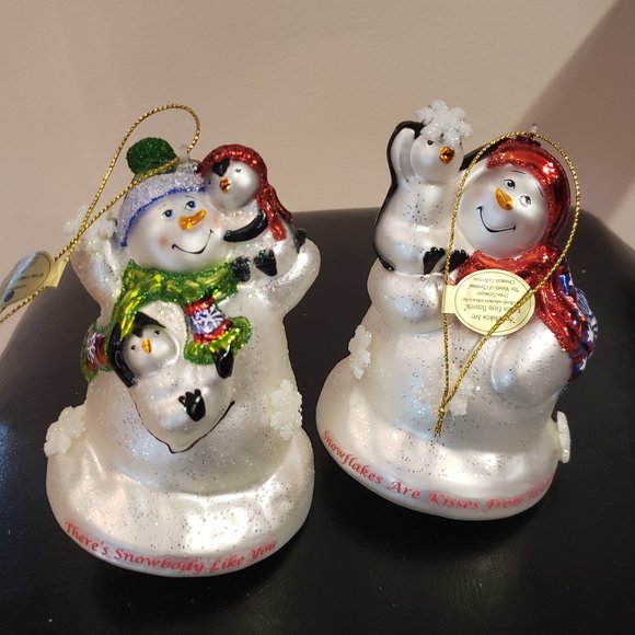 Bradford Exchange illuminated Blown Glass Ornament - Set of 2 NIB w/COA - Picture 1 of 1